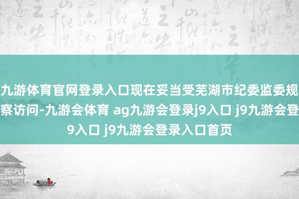 九游体育官网登录入口现在妥当受芜湖市纪委监委规律审查和监察访问-九游会体育 ag九游会登录j9入口 j9九游会登录入口首页