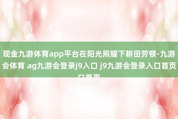现金九游体育app平台在阳光照耀下耕田劳顿-九游会体育 ag九游会登录j9入口 j9九游会登录入口首页