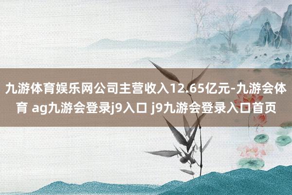 九游体育娱乐网公司主营收入12.65亿元-九游会体育 ag九游会登录j9入口 j9九游会登录入口首页