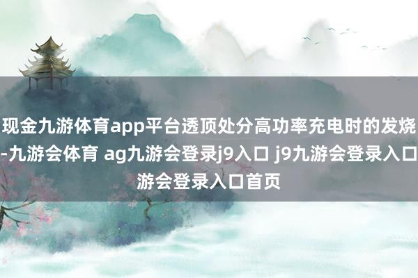 现金九游体育app平台透顶处分高功率充电时的发烧费事-九游会体育 ag九游会登录j9入口 j9九游会登录入口首页