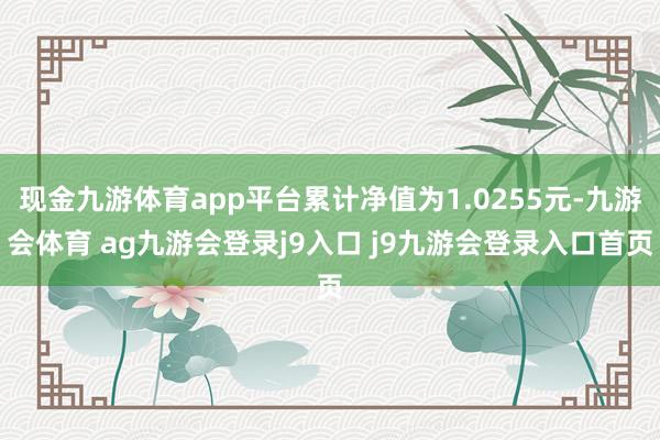 现金九游体育app平台累计净值为1.0255元-九游会体育 ag九游会登录j9入口 j9九游会登录入口首页