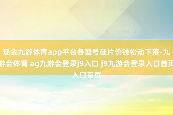 现金九游体育app平台各型号硅片价钱松动下落-九游会体育 ag九游会登录j9入口 j9九游会登录入口首页